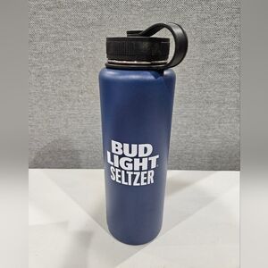 H2go 40 oz Stainless Steel Water Bottle. Insulated Lid, Wide Opening, Bud light